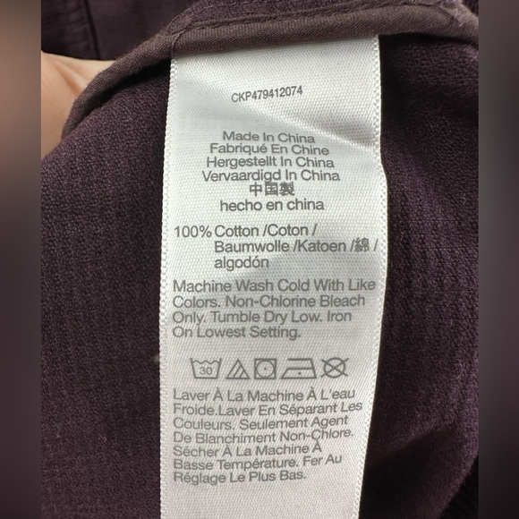 Madewell Waffle Knit Relaxed V-Neck Top Womens Size M Black Iris Plum Casual NWT - Picture 6 of 10